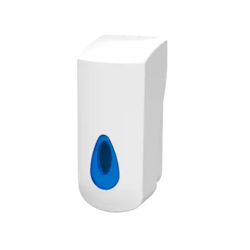 an image of a white and blue hand dryer