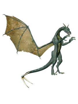 a statue of a dragon with its wings spread