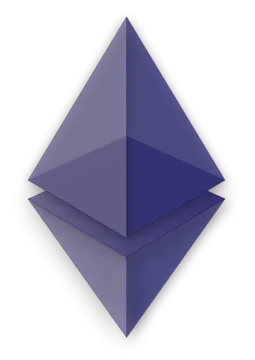 a blue pyramid on a white background