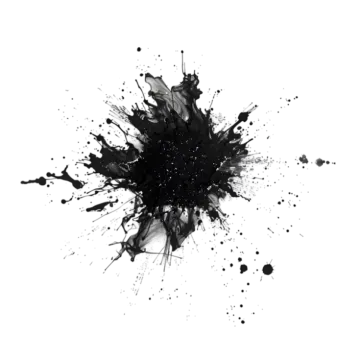 a splash of black paint on a white background