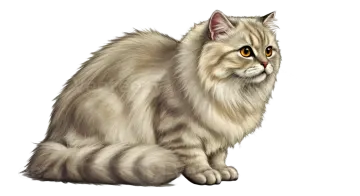 a drawing of a fluffy cat