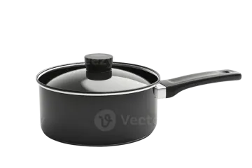 a black sauce pot with a lid