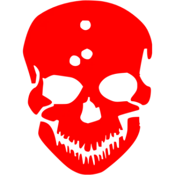 a black and white skull on a white background