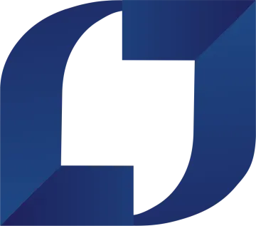 a blue logo with the letter d on it