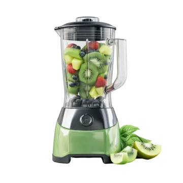 an image of a blender with fruit in it