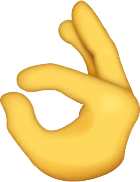a yellow hand with two fingers on it