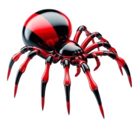 a red spider on a white background