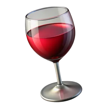a glass of red wine on a white background