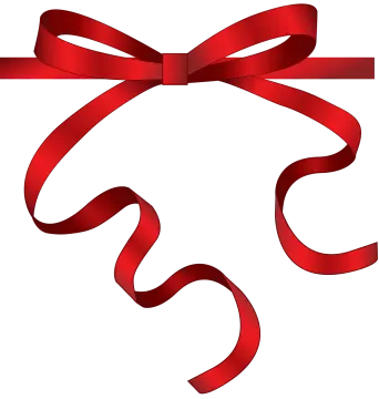 a red ribbon on a white background