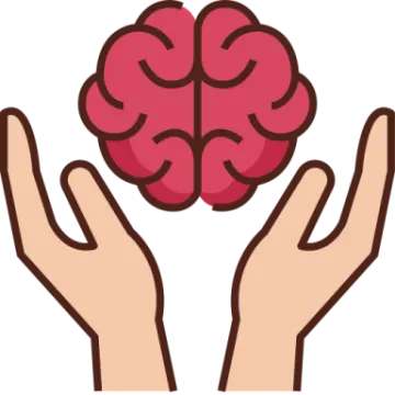 two hands holding a brain