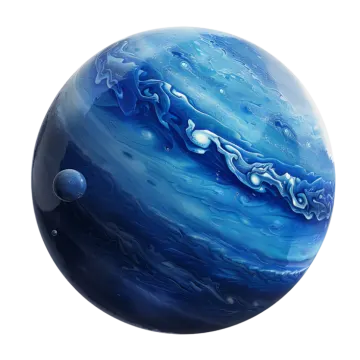 a blue and white planet on a white background