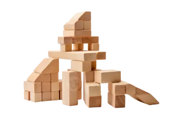 a stack of wooden blocks
