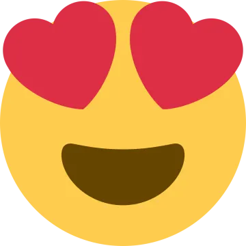 a smiley face with hearts in the eyes