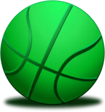 a green basketball ball on a white background