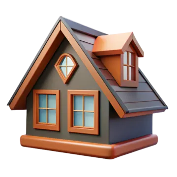 a small house with a roof and windows