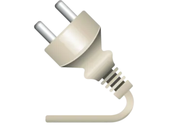a plug with a white background