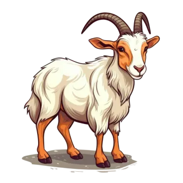 a cartoon goat standing on the ground