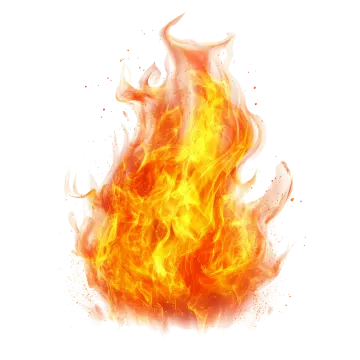 a fire on a white background