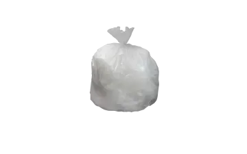 a white plastic trash bag