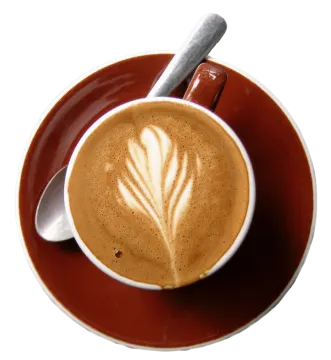 a cup of coffee with a spoon in it