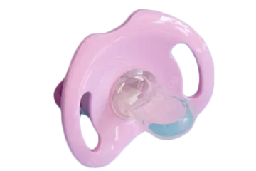 a pink paco with a blue handle
