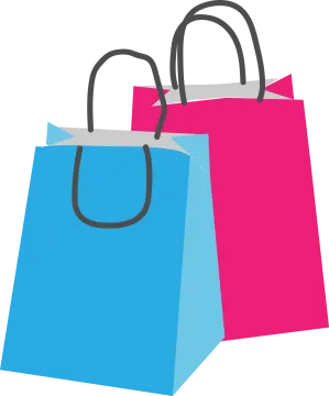 a pair of shopping bags