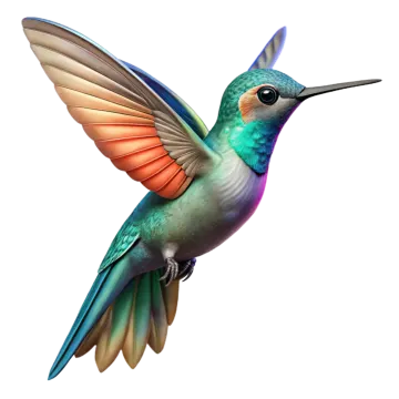 a colorful humming bird flying in the air