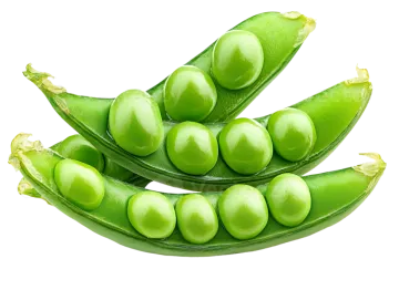 green peas on white background