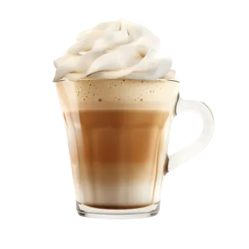 a cup of coffee with whipped cream on top