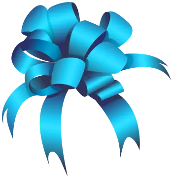 a blue bow on a white background