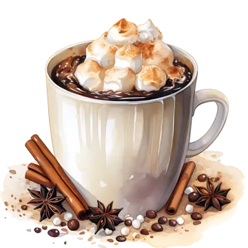 a cup of hot chocolate with whipped and cinnamon