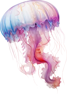 a jellyfish swimming in the water