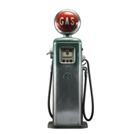 an old gas pump on a white background