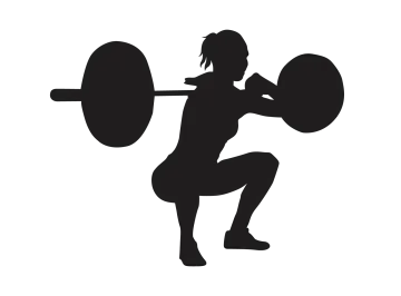 a silhouette of a woman lifting a barbell