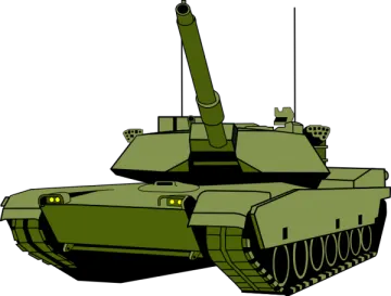 a green tank on a white background