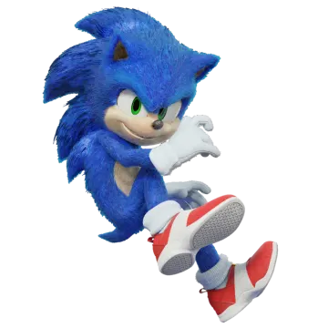 sonic the hedge is flying through the air