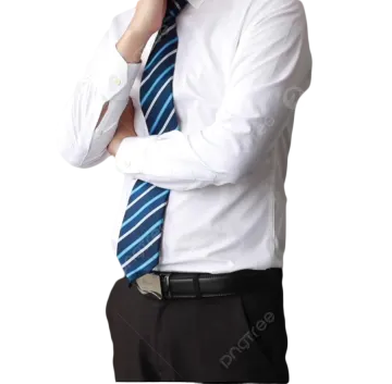 a man in a white shirt and blue tie