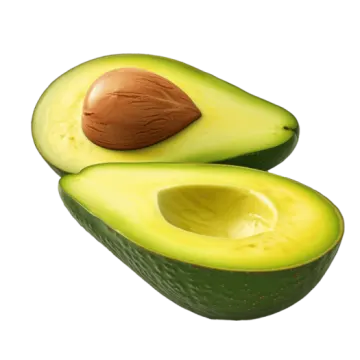 two halves of avoca with one cut in half