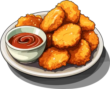 a plate of fried chicken with dipping sauce