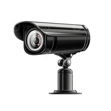a surveillance camera on a white background