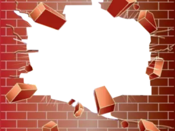 a brick wall with a hole in it