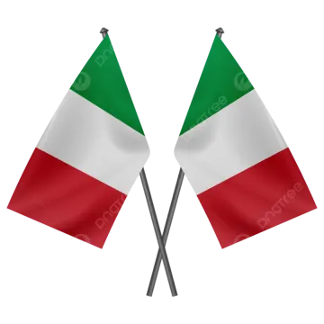 two flags with the colors of italy and italy