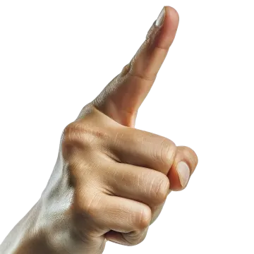 a person's hand showing the middle finger
