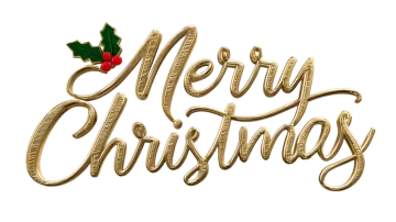 the word merry christmas with a holly on top of it