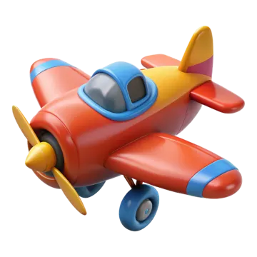 a toy airplane flying in the air