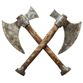 two axes on a white background