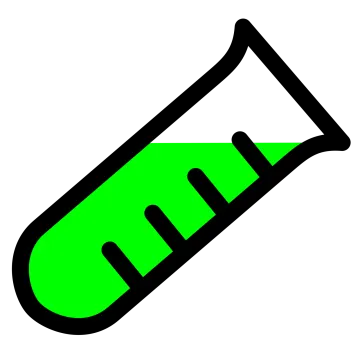 a green tube with a white background