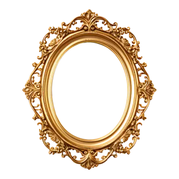 a gold ornate frame on a white background