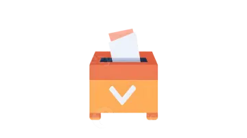 a ballot box with a voting paper in it