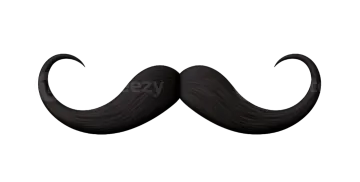 a black mustache on a white background